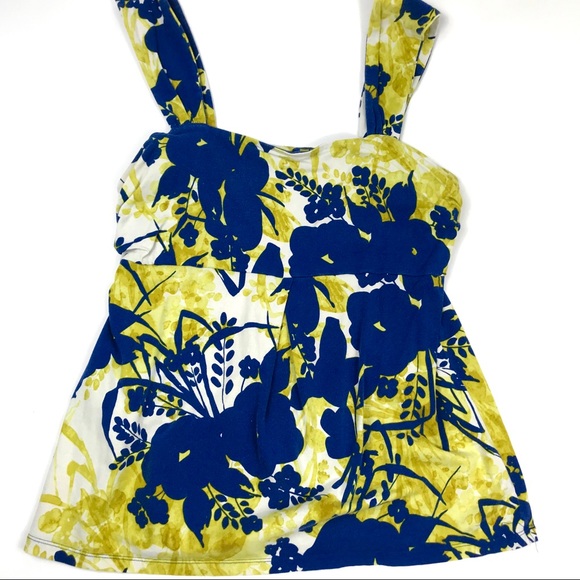 Ann Taylor Tops - Cute AT blue, yellow & white cotton floral top - L